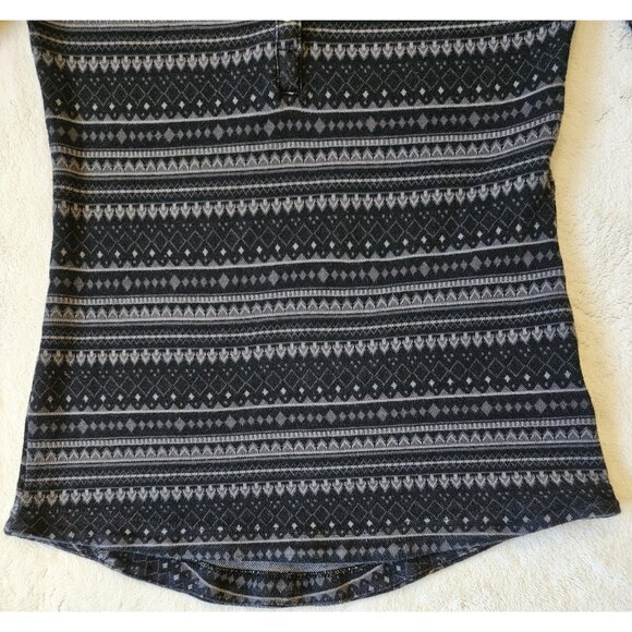 Columbia Womens Fair Isle Print Long Sleeve Henley Top Black Size S Small - Picture 3 of 11